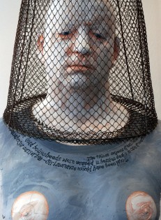 self portrait with french crawfish trap (detail) 2010